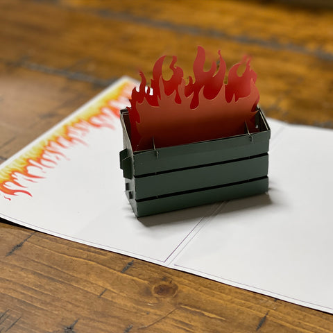 Dumpster Fire Pop-Up Paper Card